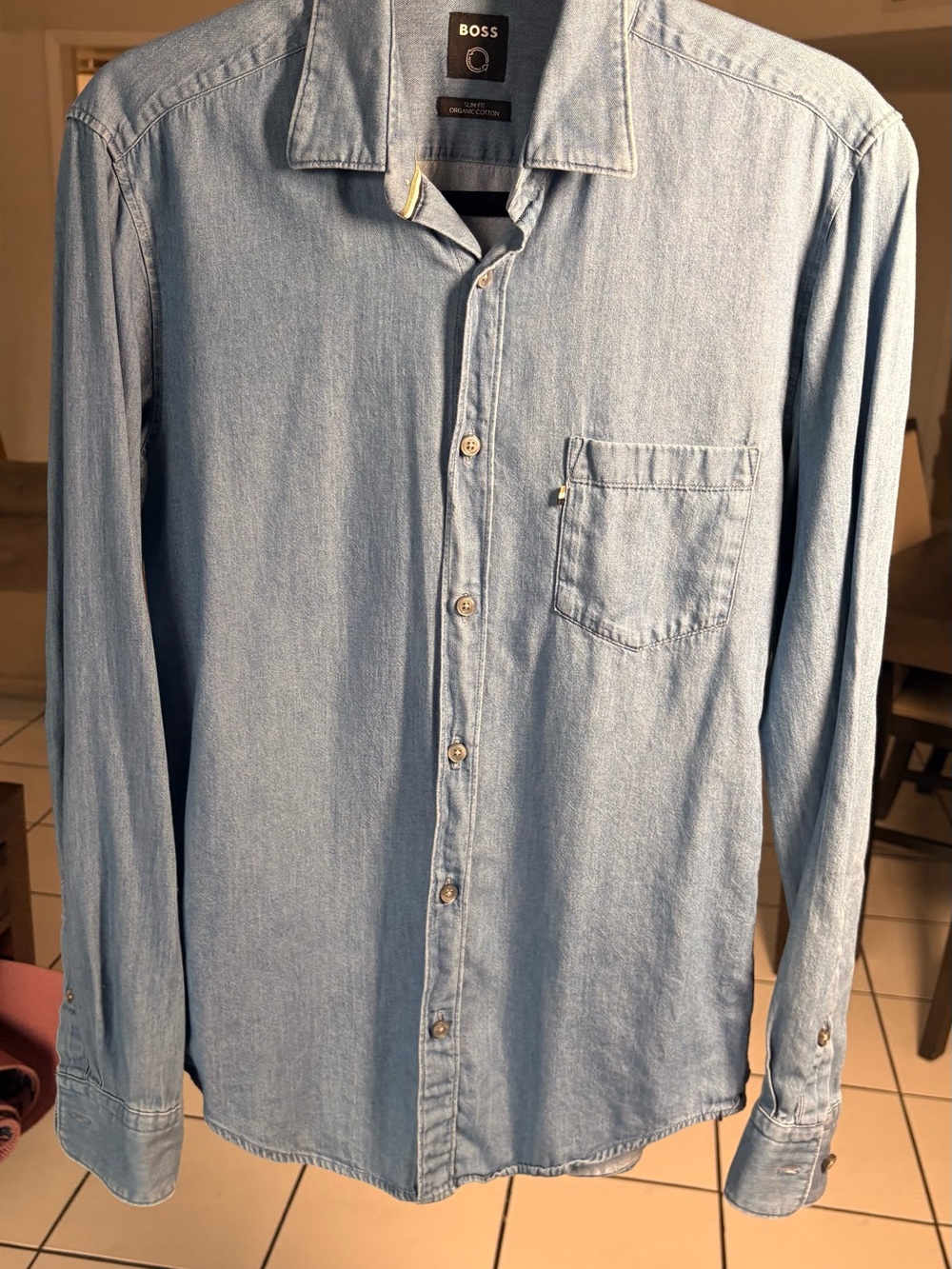 Hugo Boss Light Blue Denim Button-Down Shirt